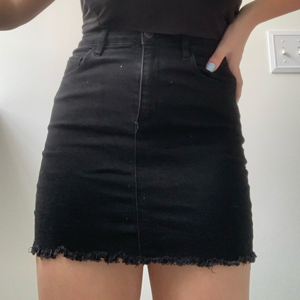 Black jean skirt from garage (S/M)